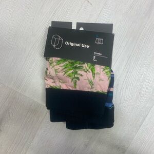 Original Use Pink Palm Print & Stripe Men's Boxer Briefs - 2 Pack